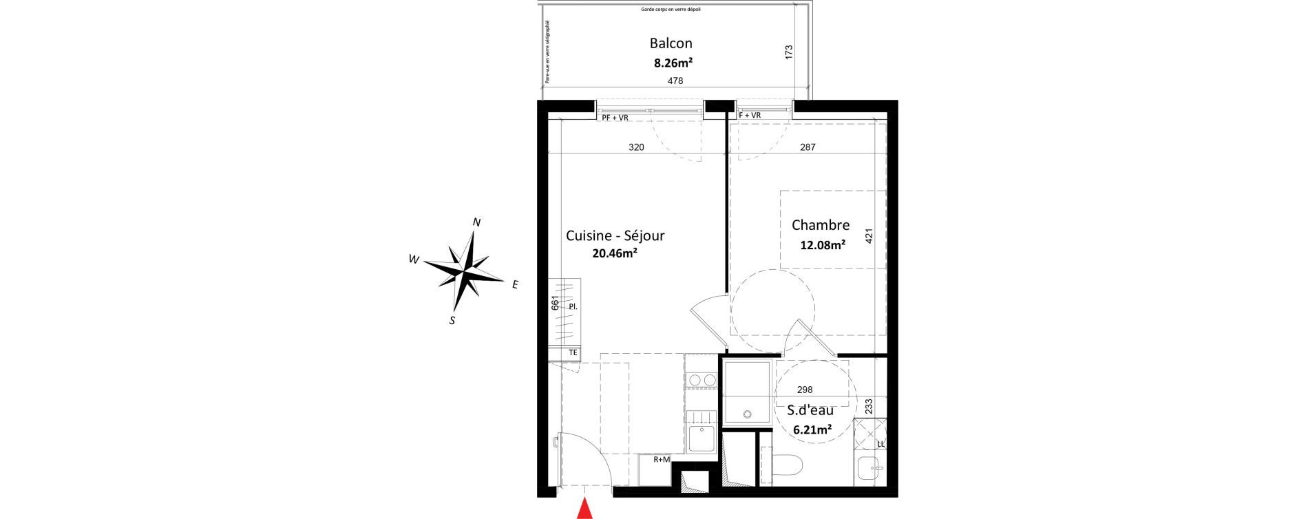 Appartement T2 de 38,75 m2 &agrave; Monteux Centre