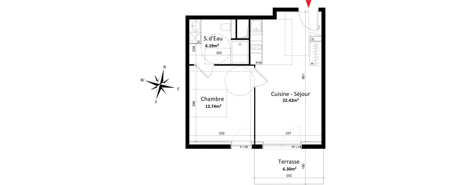 Appartement T2 de 41,35 m2 &agrave; Monteux Centre