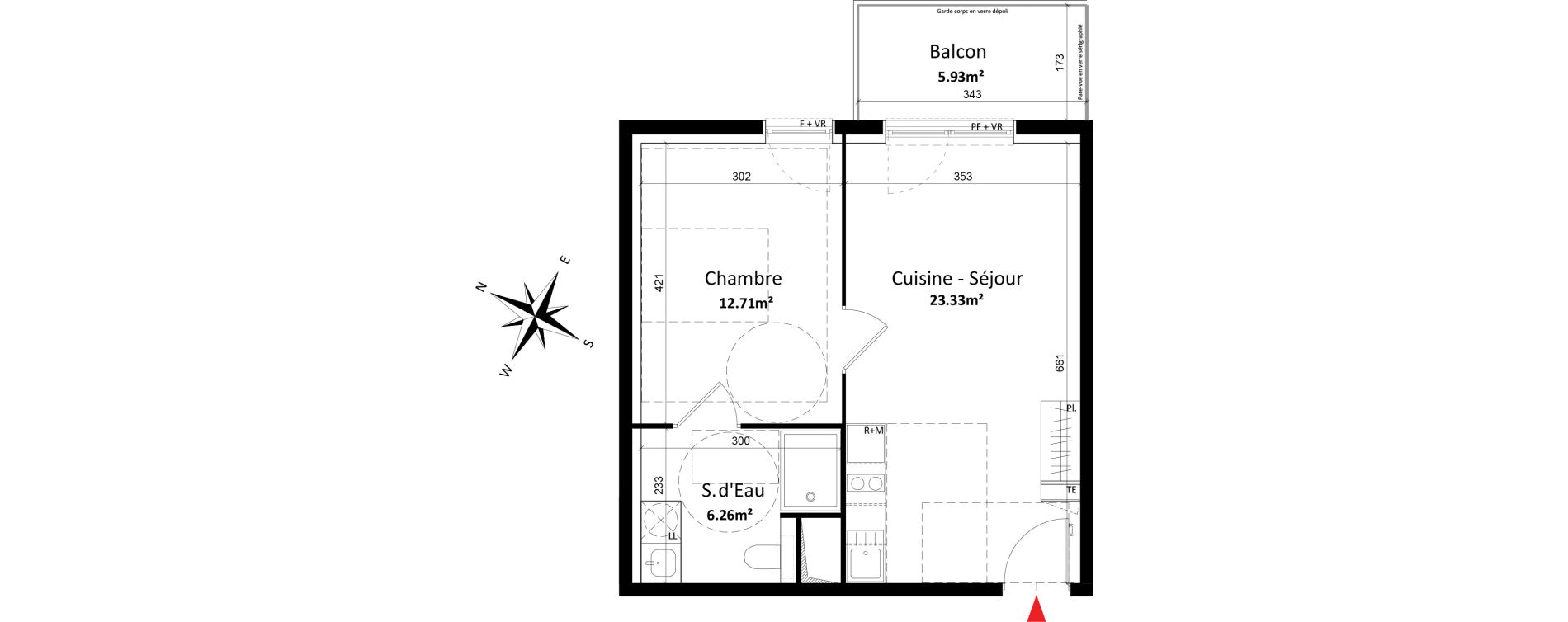 Appartement T2 de 42,30 m2 &agrave; Monteux Centre