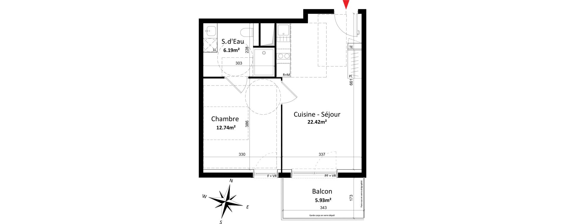 Appartement T2 de 41,35 m2 &agrave; Monteux Centre