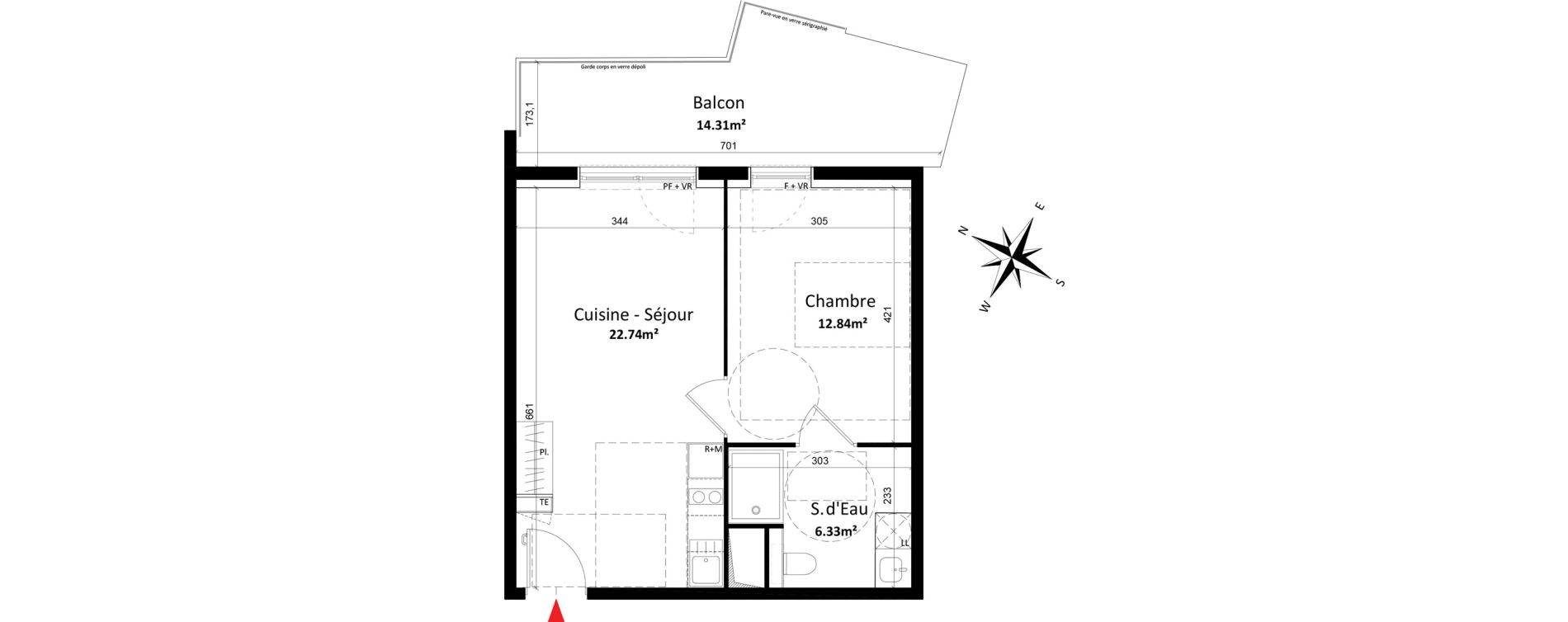 Appartement T2 de 41,91 m2 &agrave; Monteux Centre