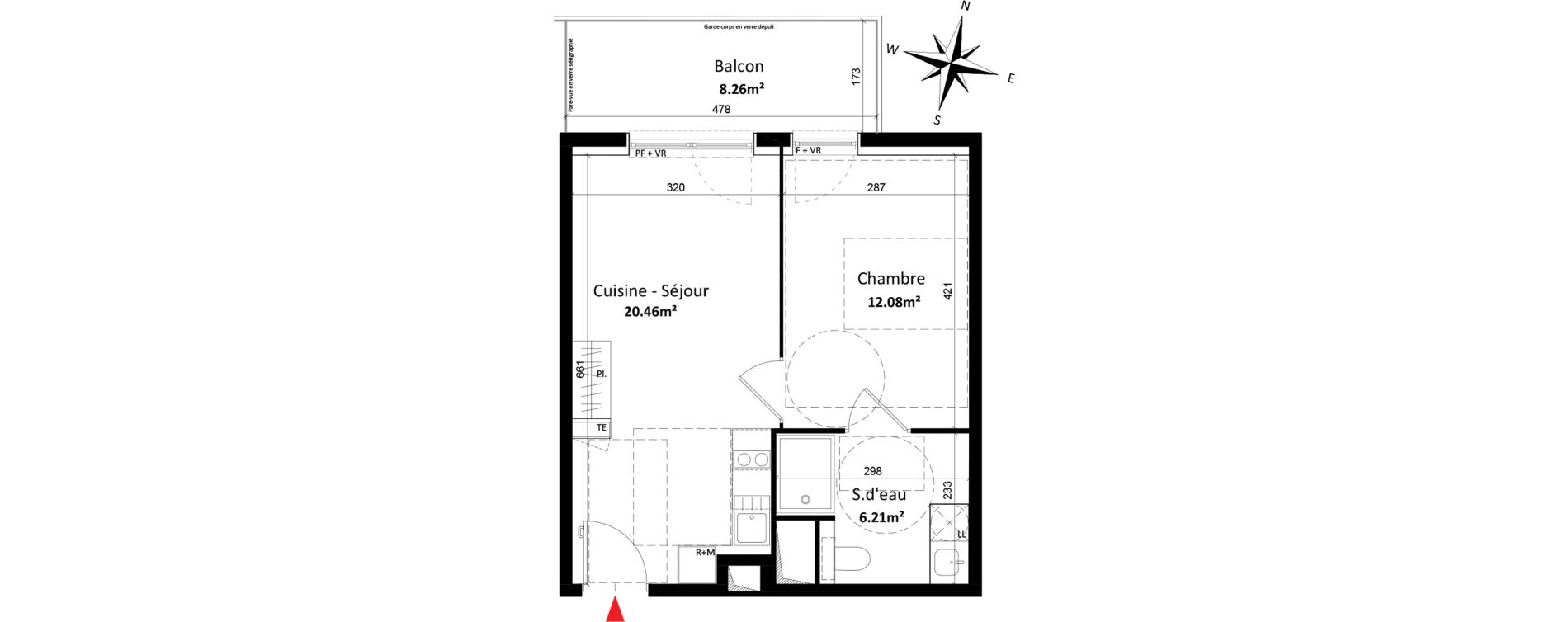 Appartement T2 de 38,75 m2 &agrave; Monteux Centre