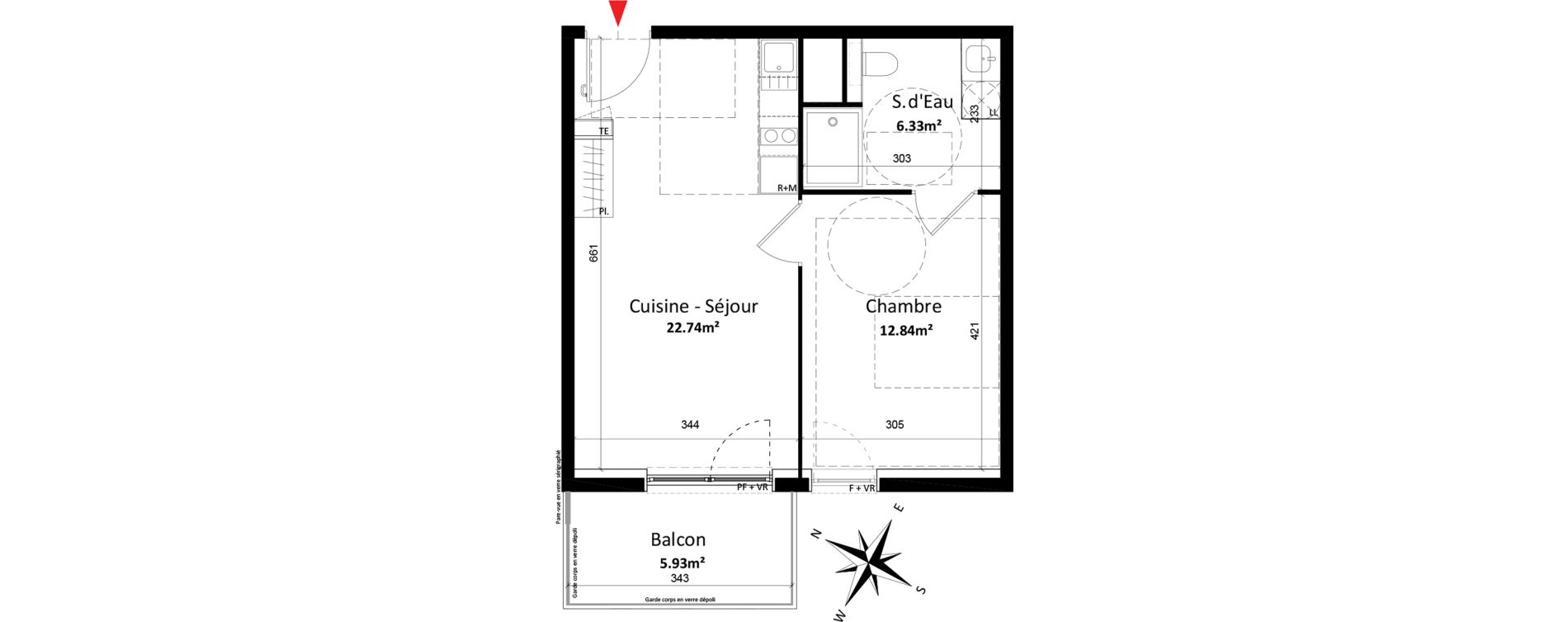Appartement T2 de 41,91 m2 à Monteux Centre