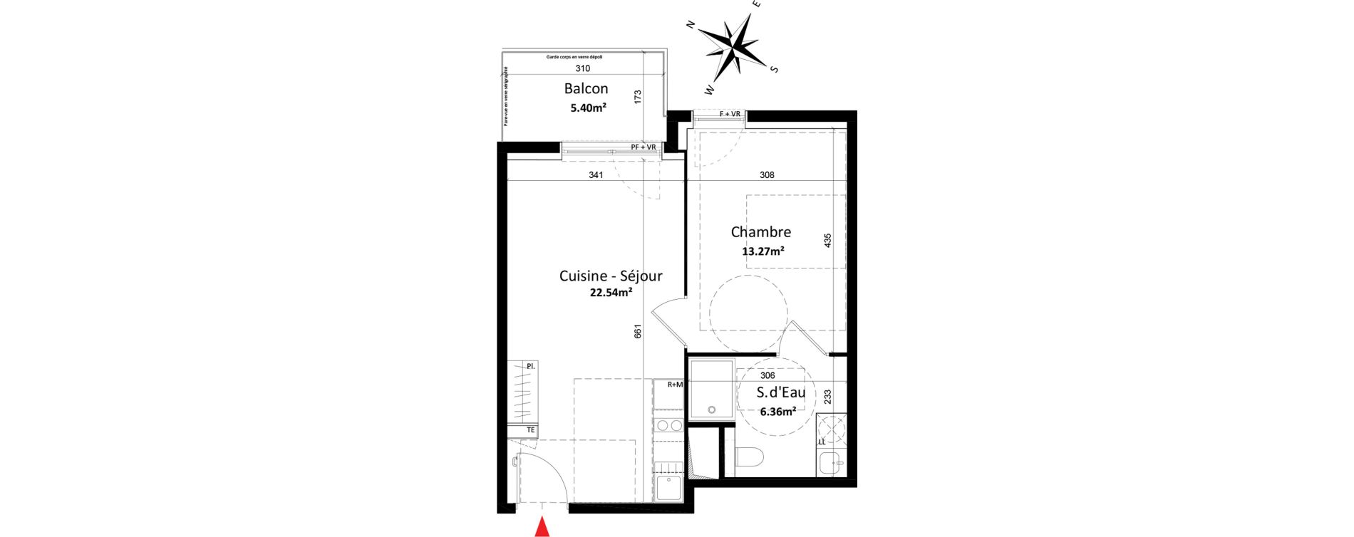 Appartement T2 de 42,17 m2 &agrave; Monteux Centre