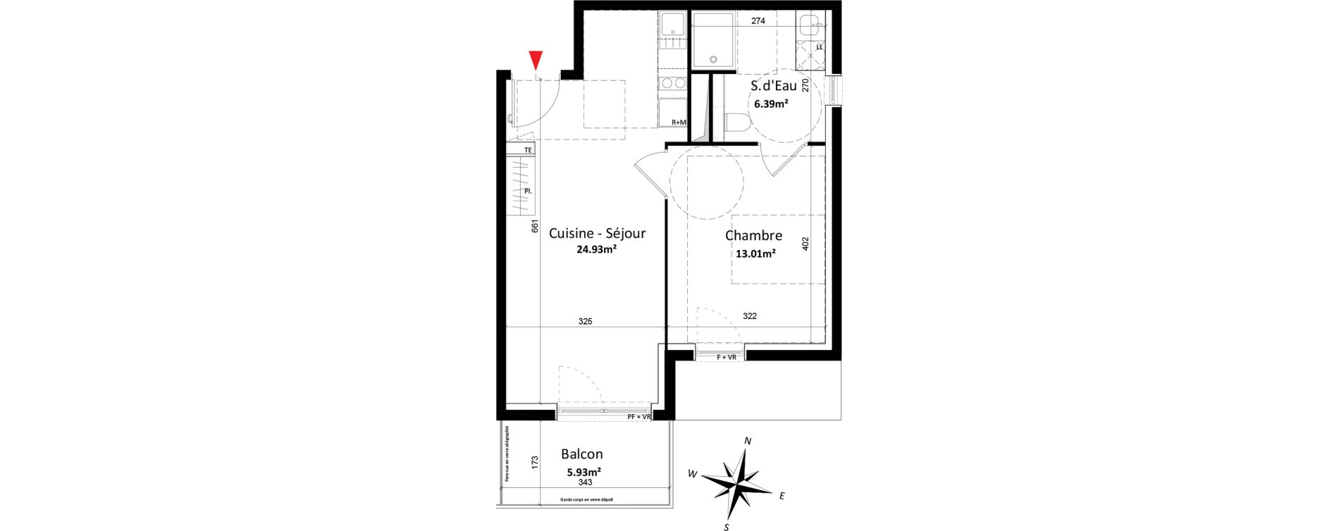 Appartement T2 de 44,33 m2 à Monteux Centre