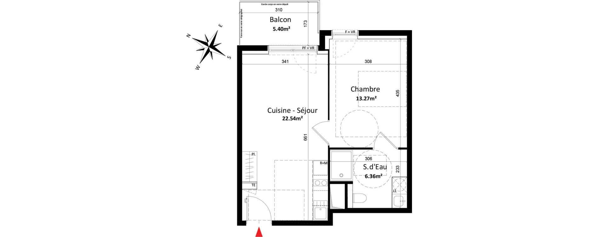 Appartement T2 de 42,17 m2 à Monteux Centre