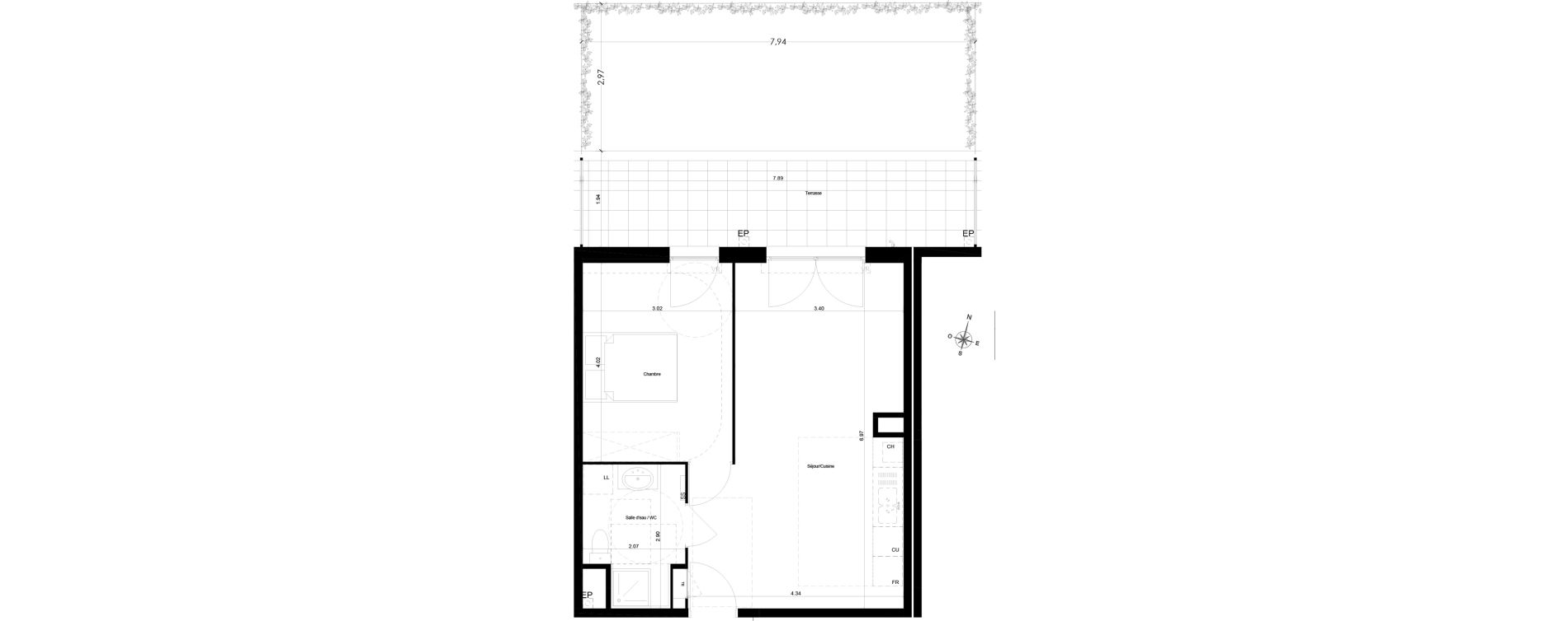 Appartement T2 de 43,40 m2 &agrave; Monteux Centre