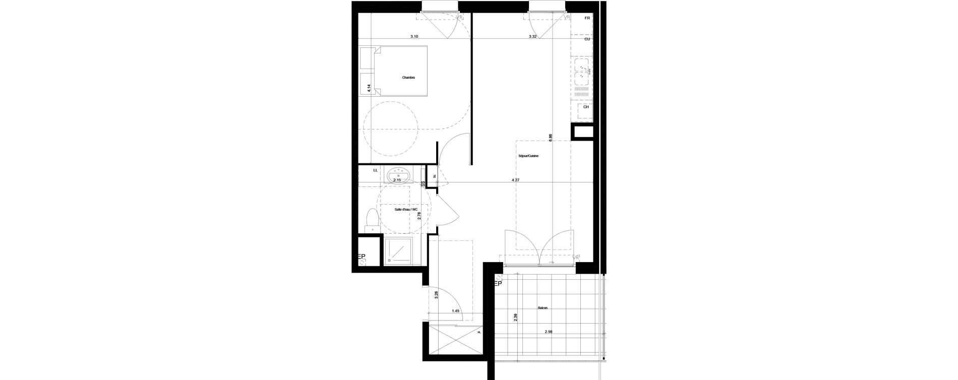 Appartement T2 de 46,80 m2 &agrave; Monteux Centre