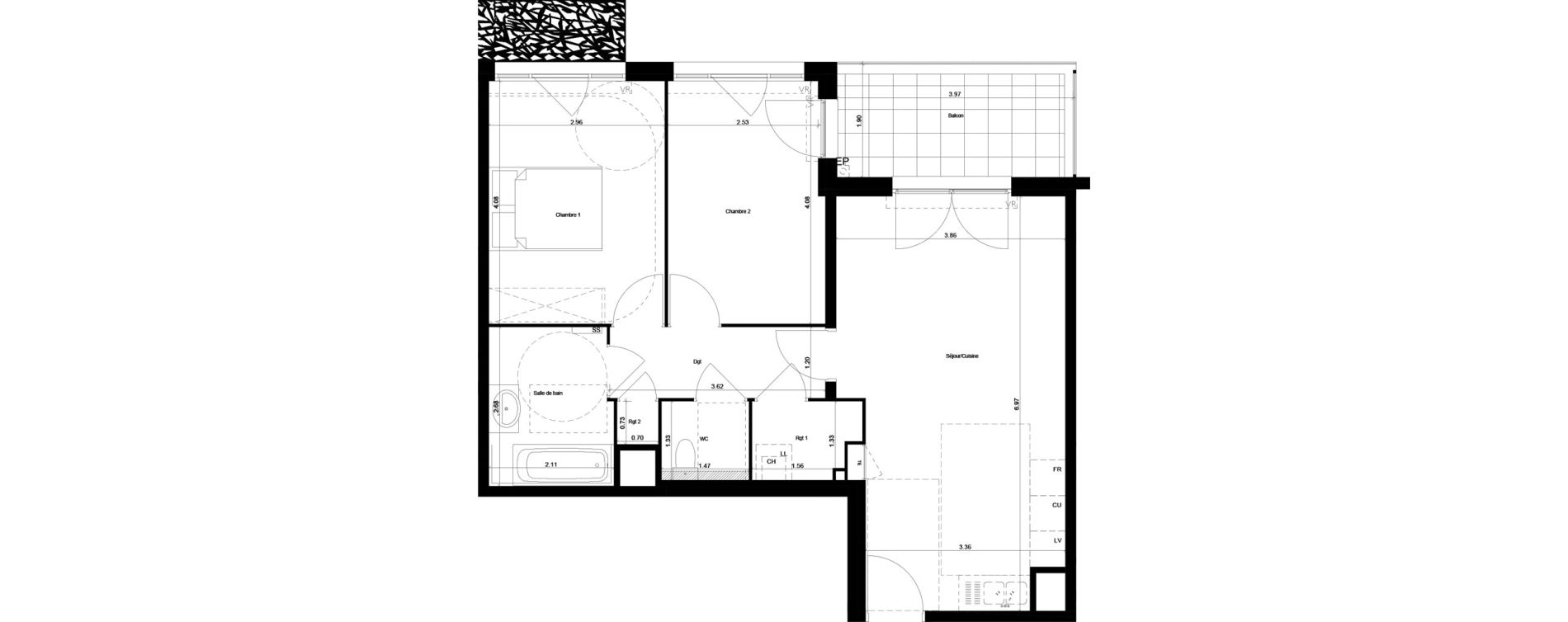Appartement T3 de 61,40 m2 &agrave; Monteux Centre