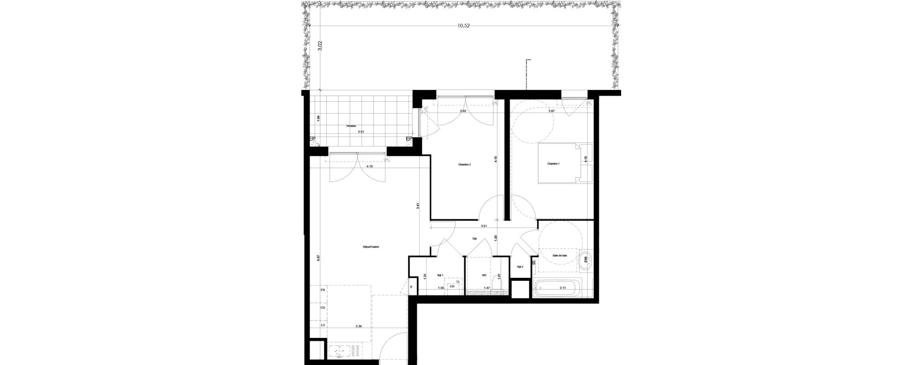 Appartement T3 de 62,10 m2 &agrave; Monteux Centre