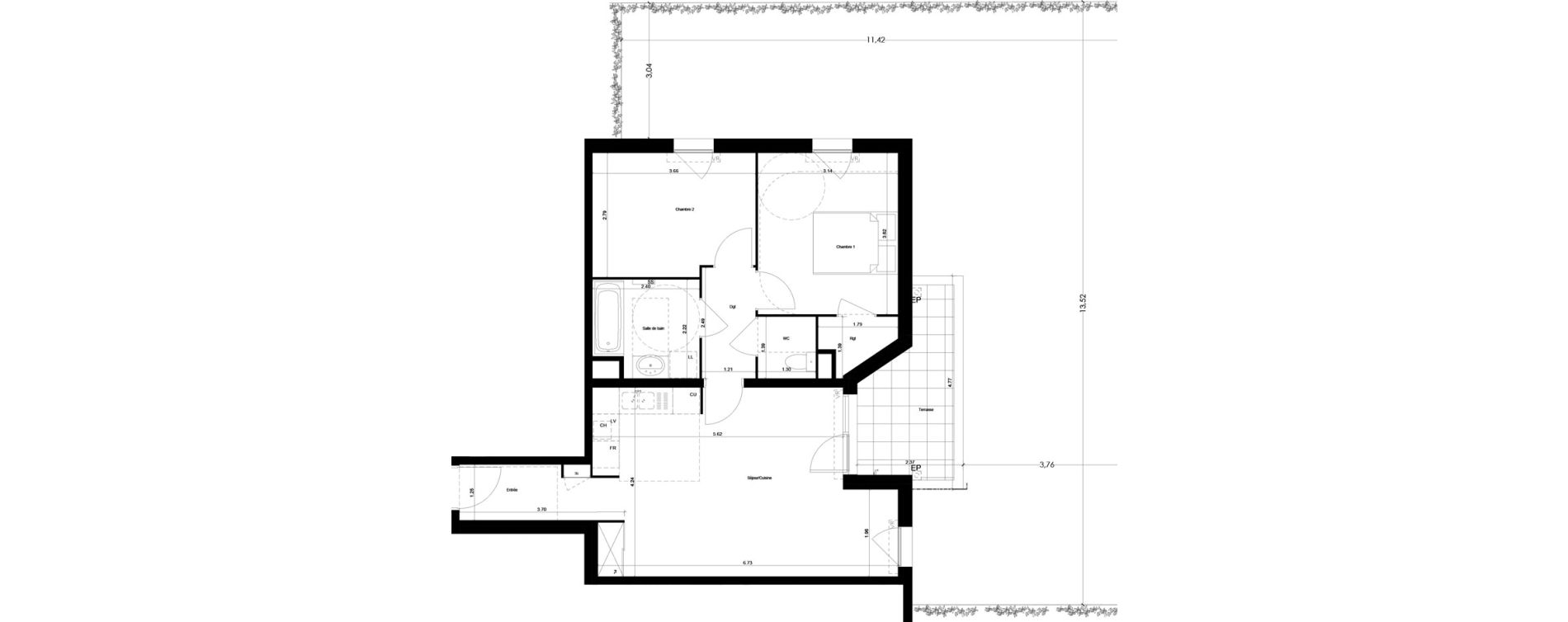 Appartement T3 de 61,80 m2 &agrave; Monteux Centre