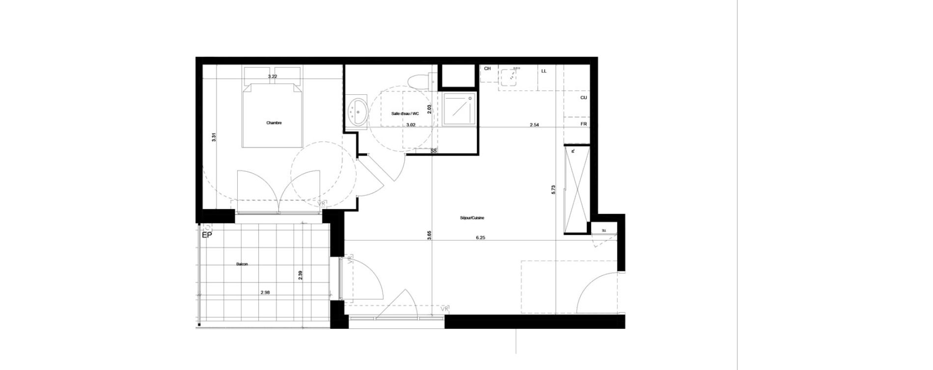 Appartement T2 de 42,90 m2 &agrave; Monteux Centre