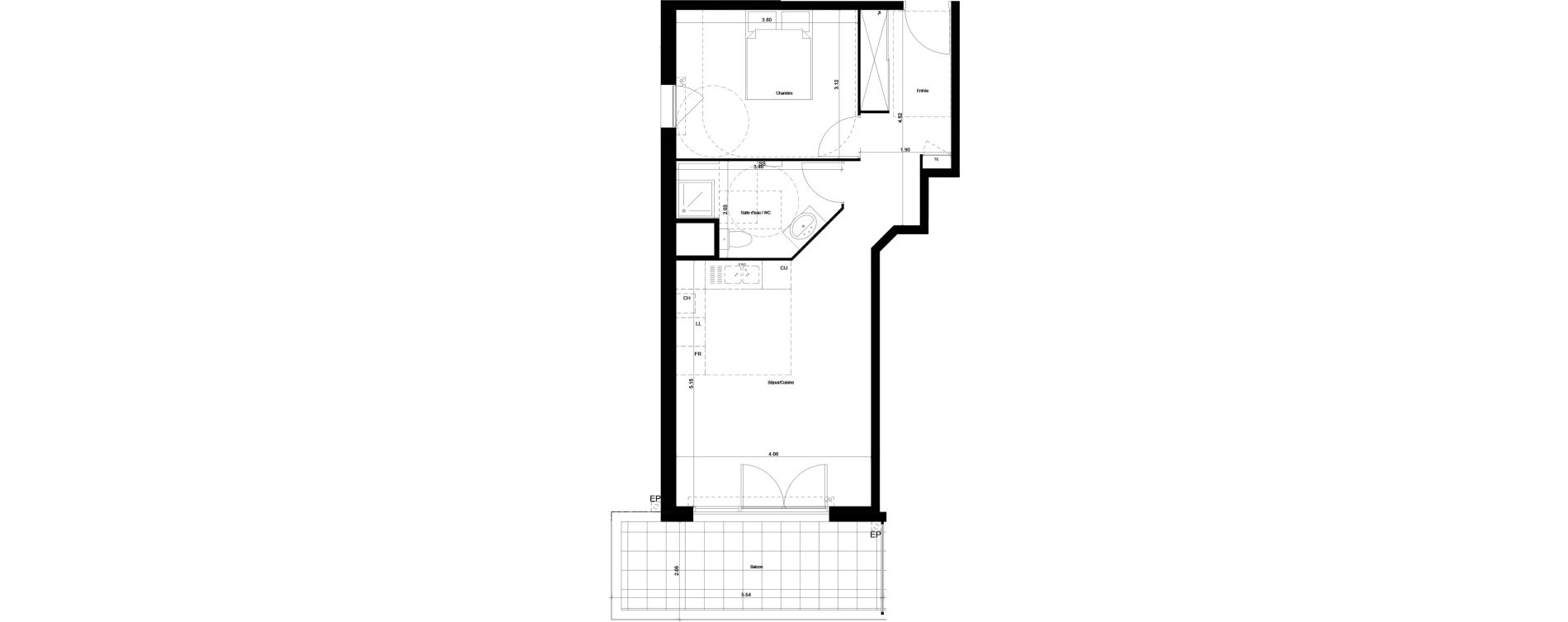 Appartement T2 de 47,60 m2 &agrave; Monteux Centre