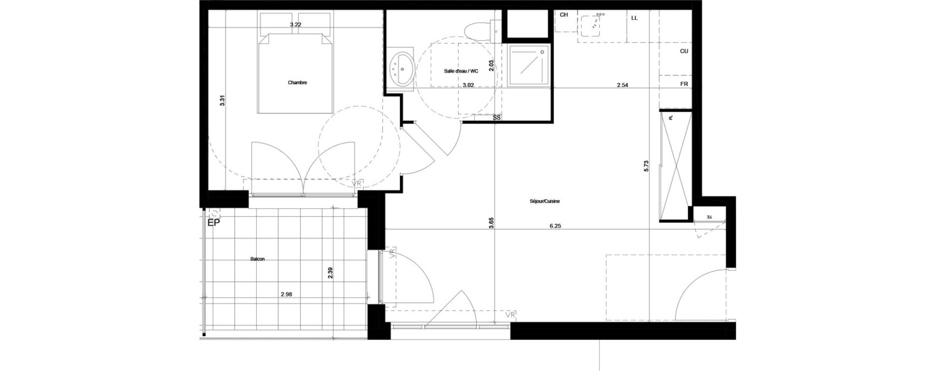 Appartement T2 de 42,90 m2 &agrave; Monteux Centre