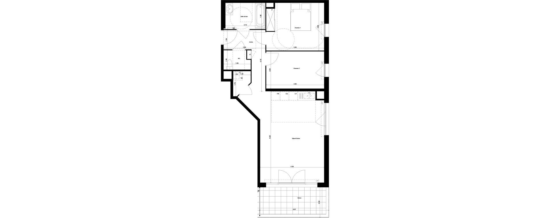 Appartement T3 de 66,40 m2 &agrave; Monteux Centre