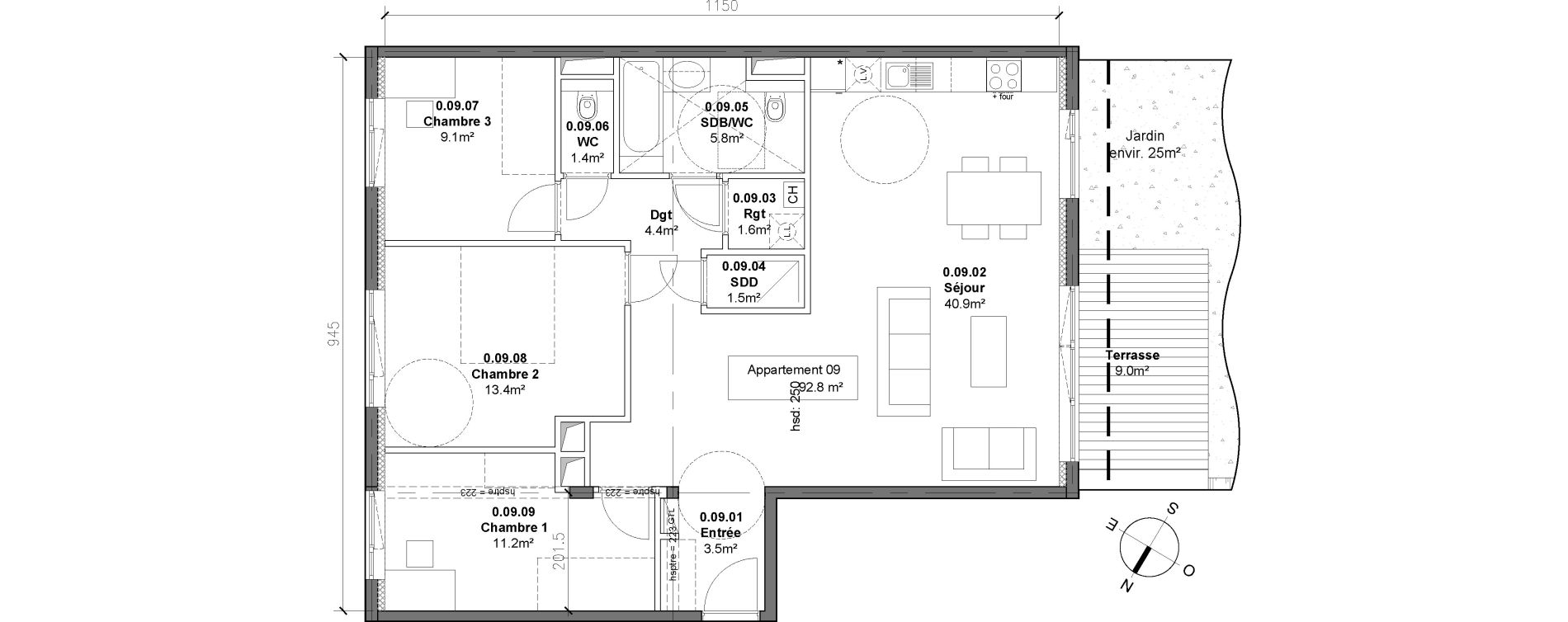 Appartement T4 de 92,80 m2 &agrave; Monteux Centre