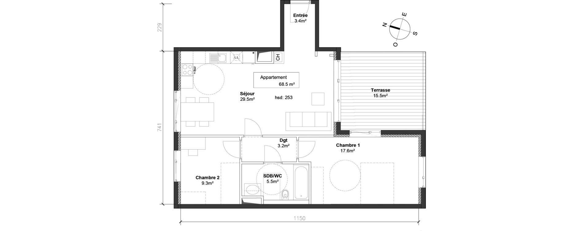 Appartement T3 de 68,50 m2 &agrave; Monteux Centre