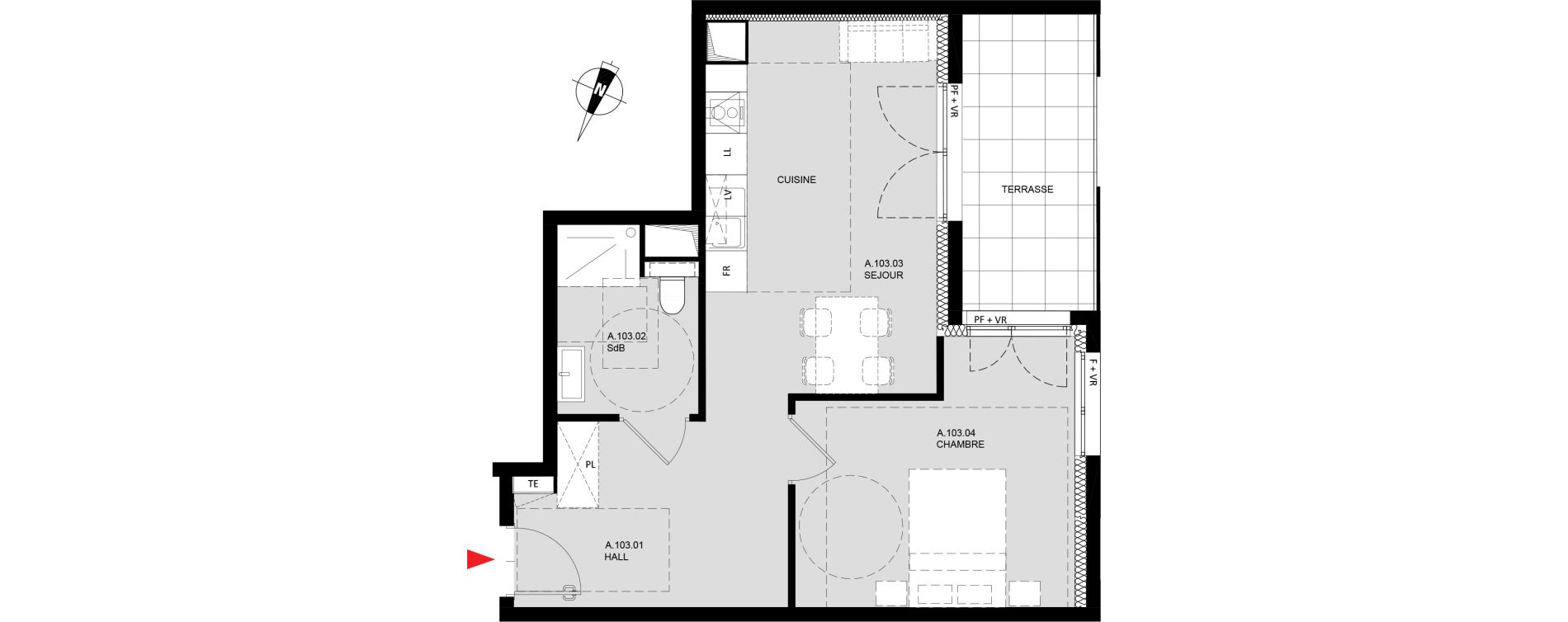 Appartement T2 de 47,40 m2 &agrave; Monteux Monteux beaulieu