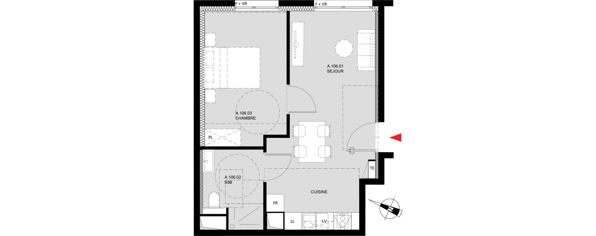 Appartement T2 de 40,80 m2 &agrave; Monteux Monteux beaulieu