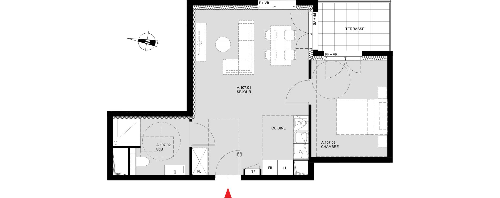 Appartement T2 de 46,30 m2 &agrave; Monteux Monteux beaulieu