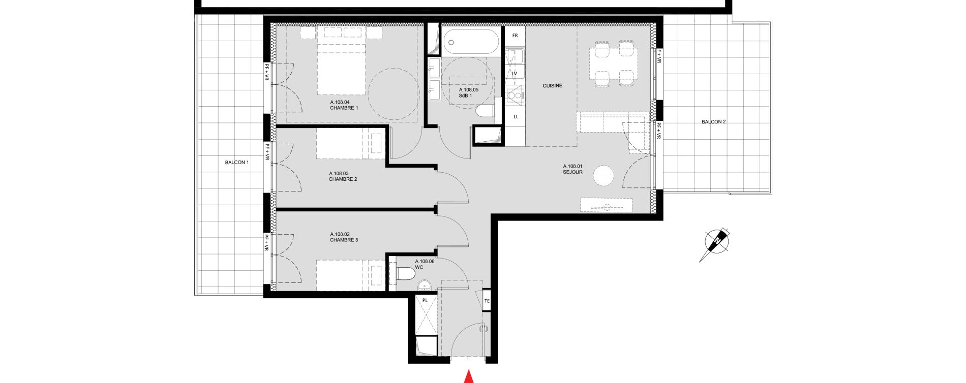 Appartement T4 de 73,20 m2 &agrave; Monteux Monteux beaulieu