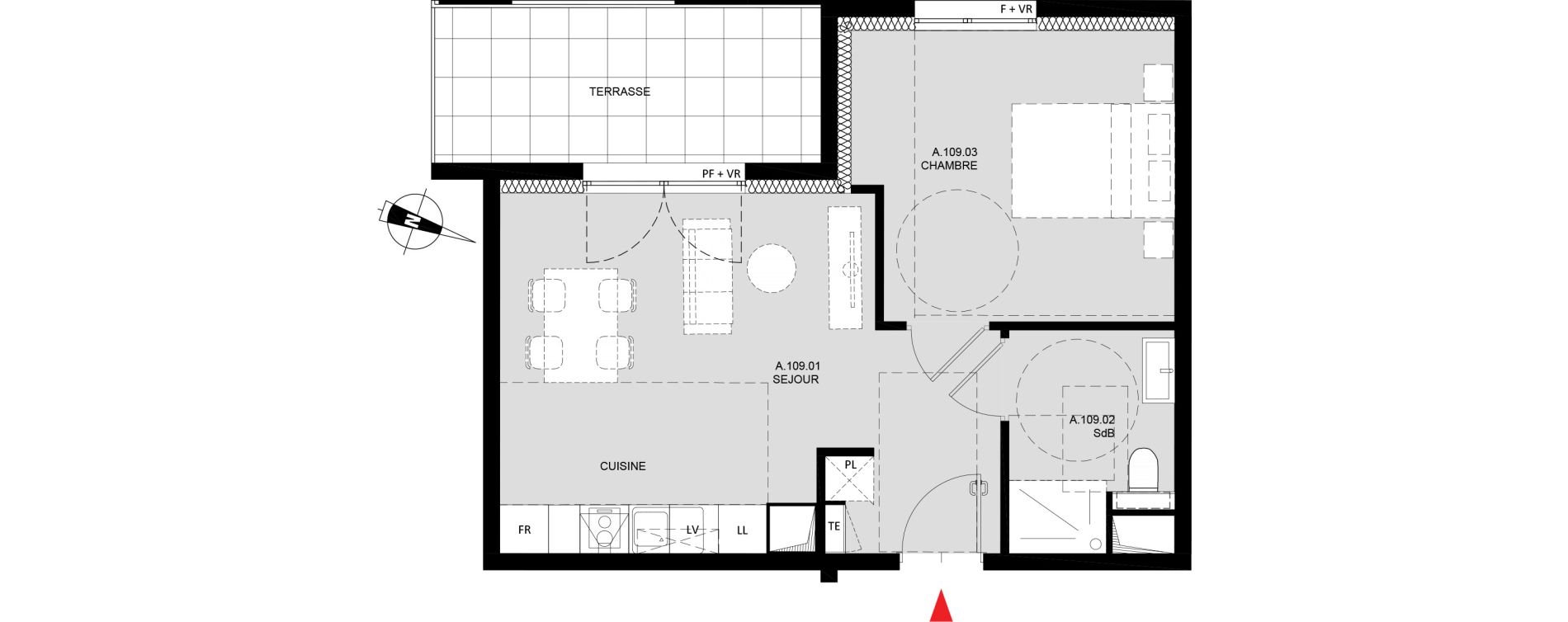 Appartement T2 de 42,70 m2 &agrave; Monteux Monteux beaulieu