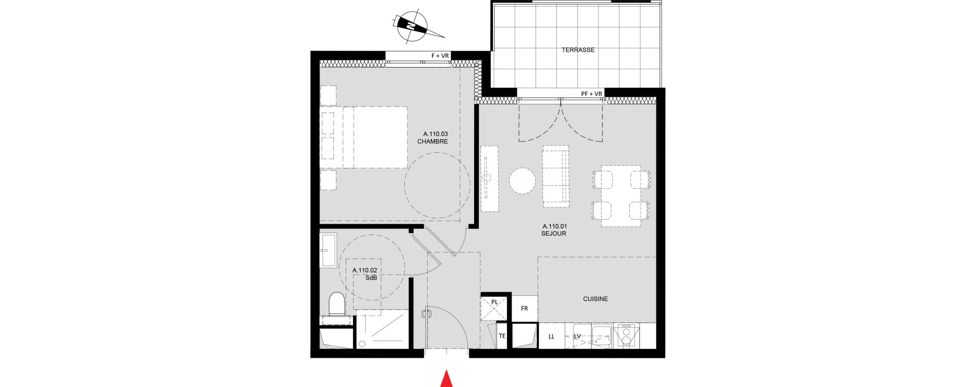 Appartement T2 de 43,70 m2 &agrave; Monteux Monteux beaulieu