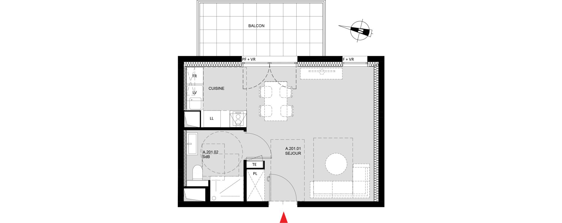 Appartement T1 de 31,00 m2 &agrave; Monteux Monteux beaulieu