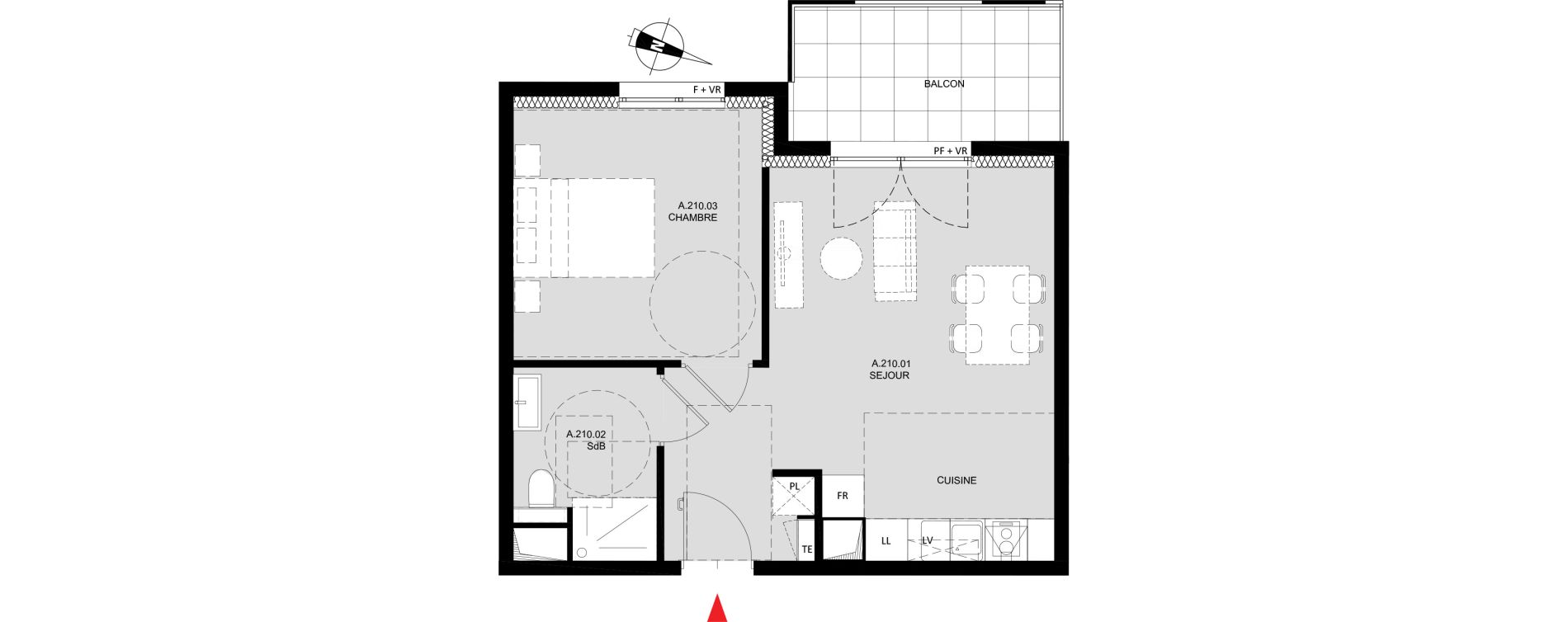 Appartement T2 de 43,80 m2 &agrave; Monteux Monteux beaulieu