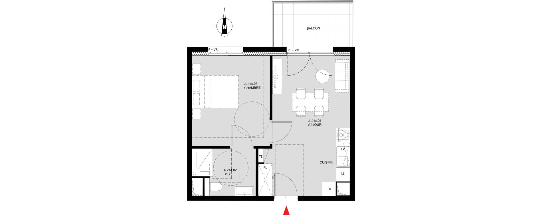 Appartement T2 de 39,00 m2 &agrave; Monteux Monteux beaulieu