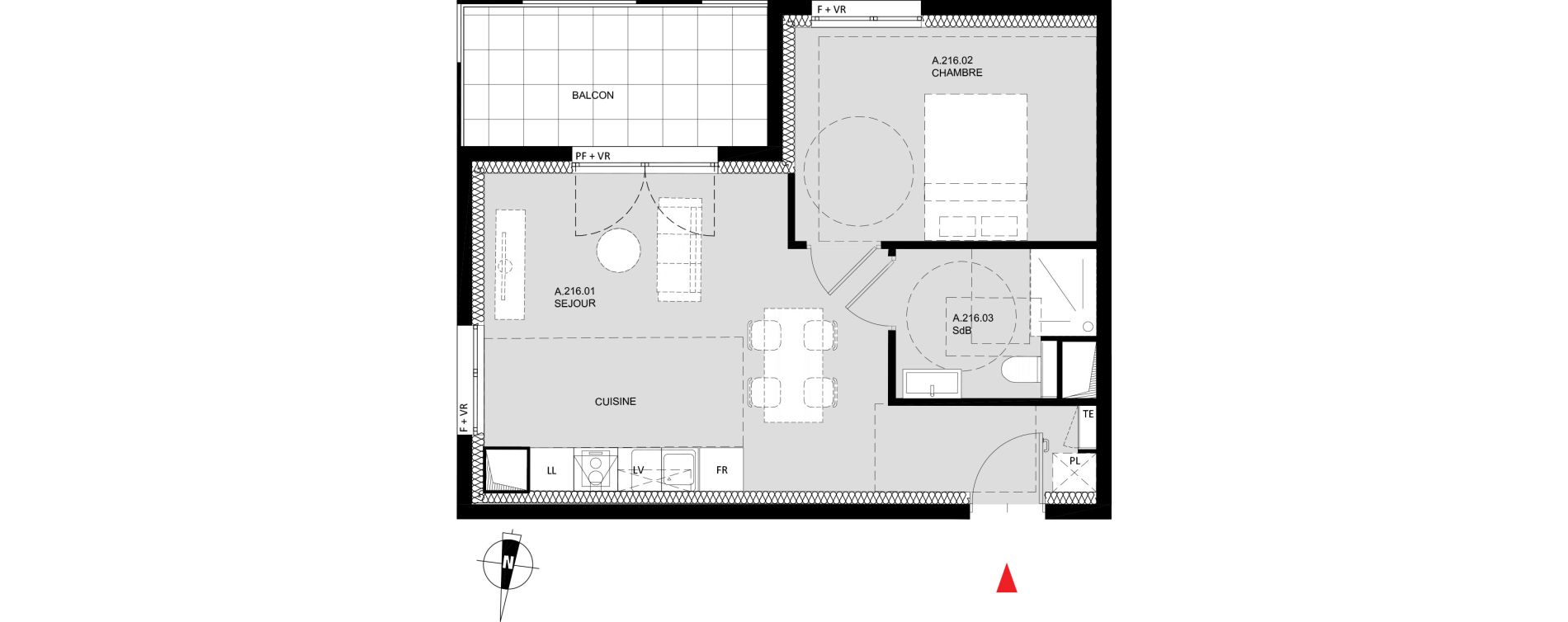 Appartement T2 de 43,10 m2 &agrave; Monteux Monteux beaulieu