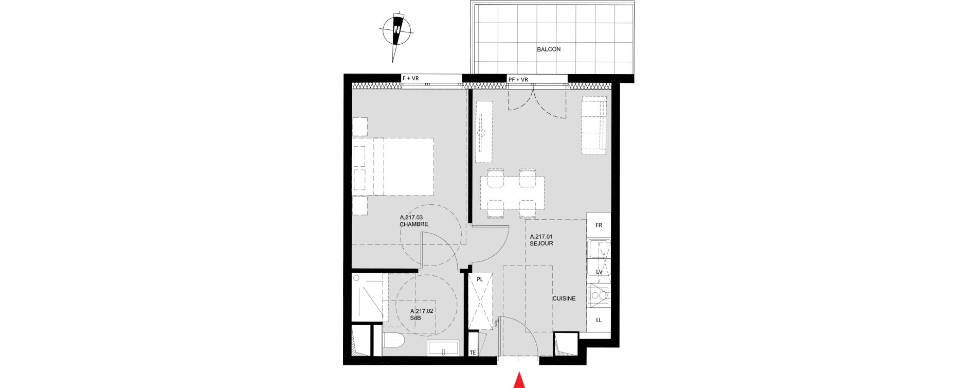Appartement T2 de 39,20 m2 &agrave; Monteux Monteux beaulieu