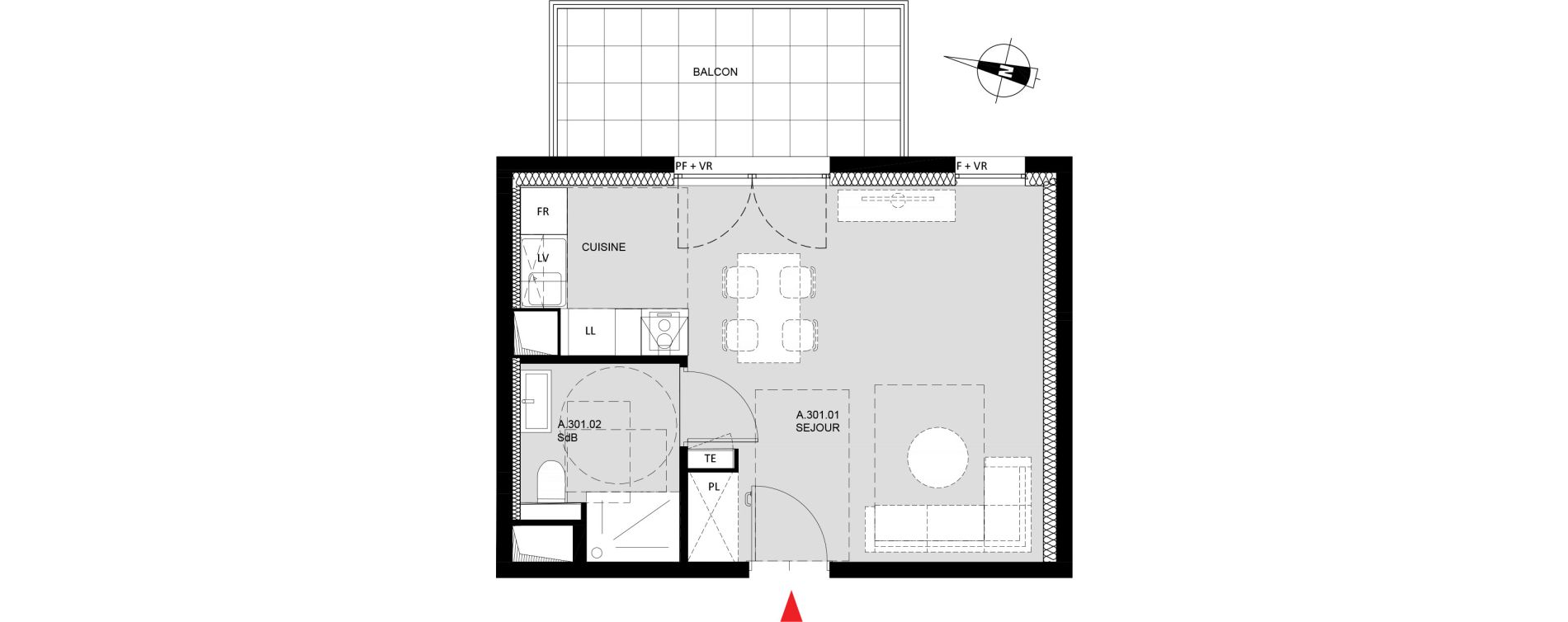 Appartement T1 de 31,00 m2 &agrave; Monteux Monteux beaulieu