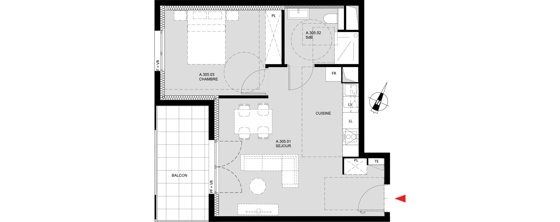 Appartement T2 de 46,20 m2 &agrave; Monteux Monteux beaulieu