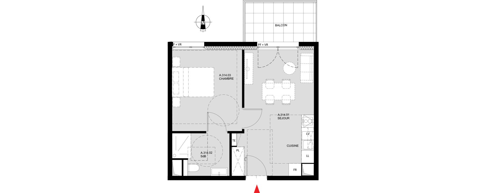 Appartement T2 de 39,00 m2 &agrave; Monteux Monteux beaulieu