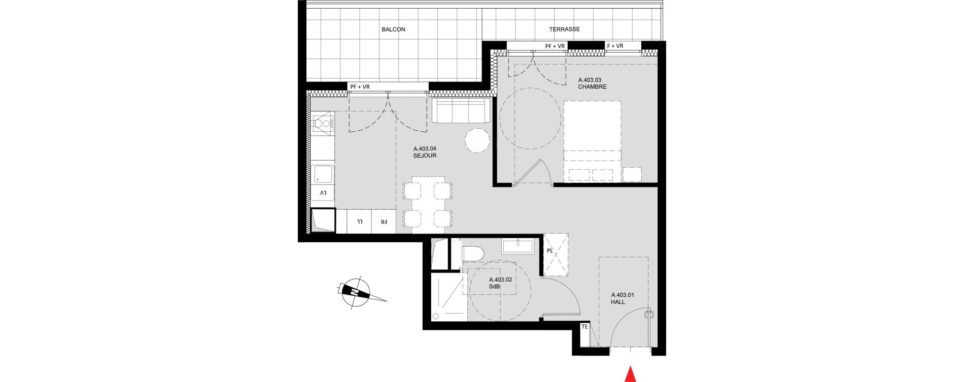 Appartement T2 de 43,40 m2 &agrave; Monteux Monteux beaulieu