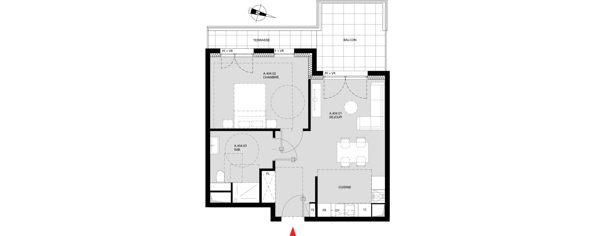 Appartement T2 de 47,80 m2 &agrave; Monteux Monteux beaulieu