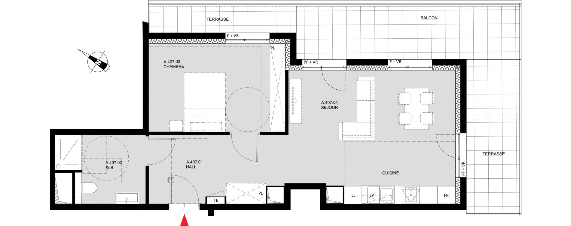 Appartement T2 de 54,90 m2 &agrave; Monteux Monteux beaulieu