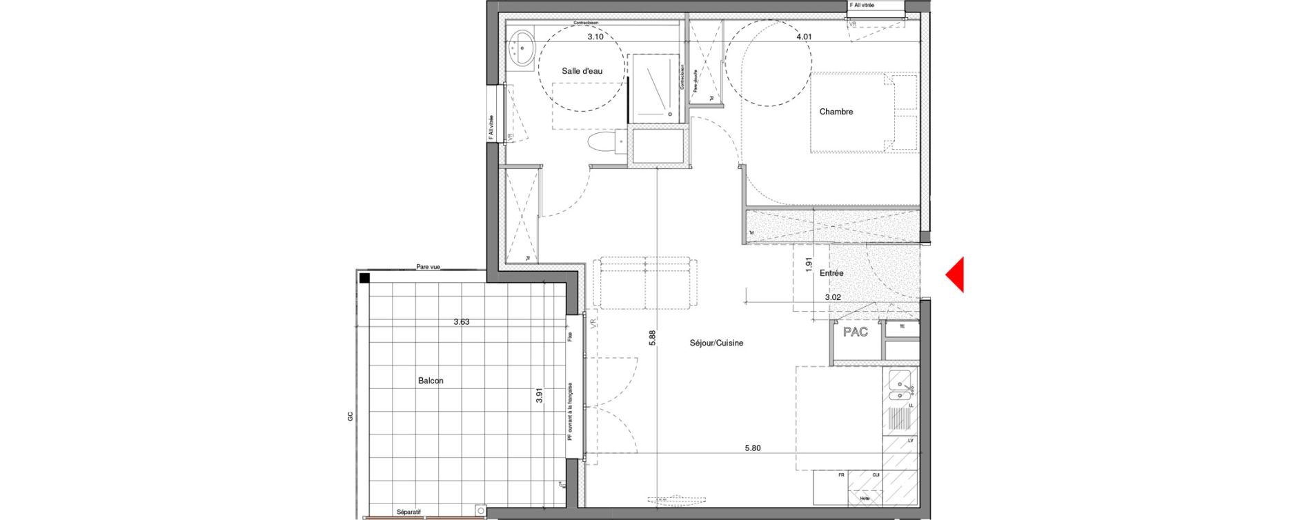 Appartement T2 de 52,40 m2 &agrave; Monteux Beaulieu