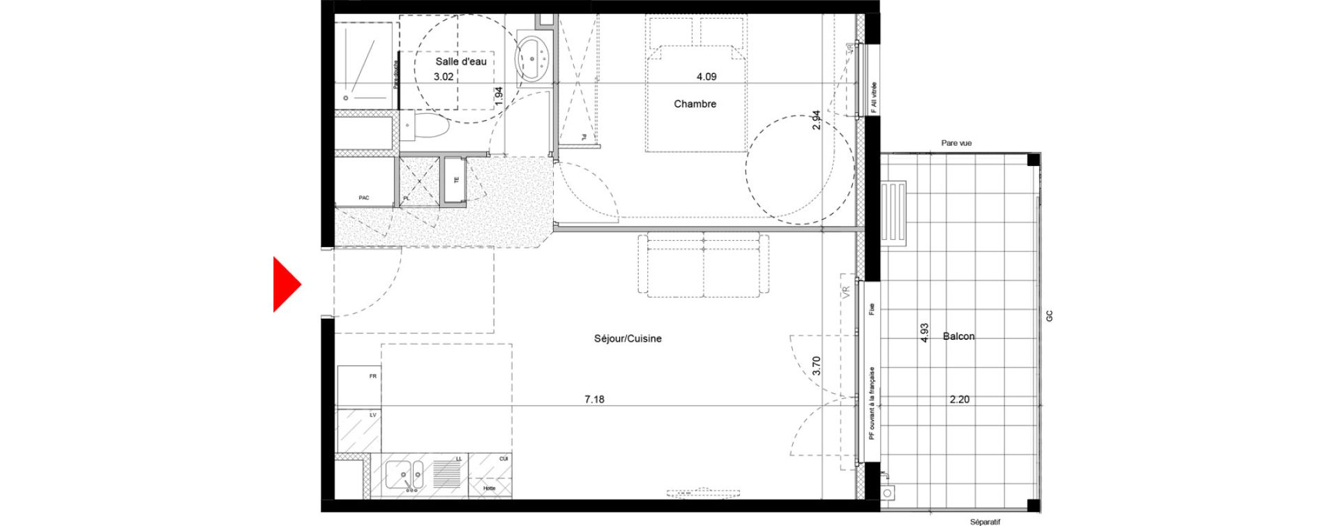 Appartement T2 de 46,10 m2 &agrave; Monteux Beaulieu