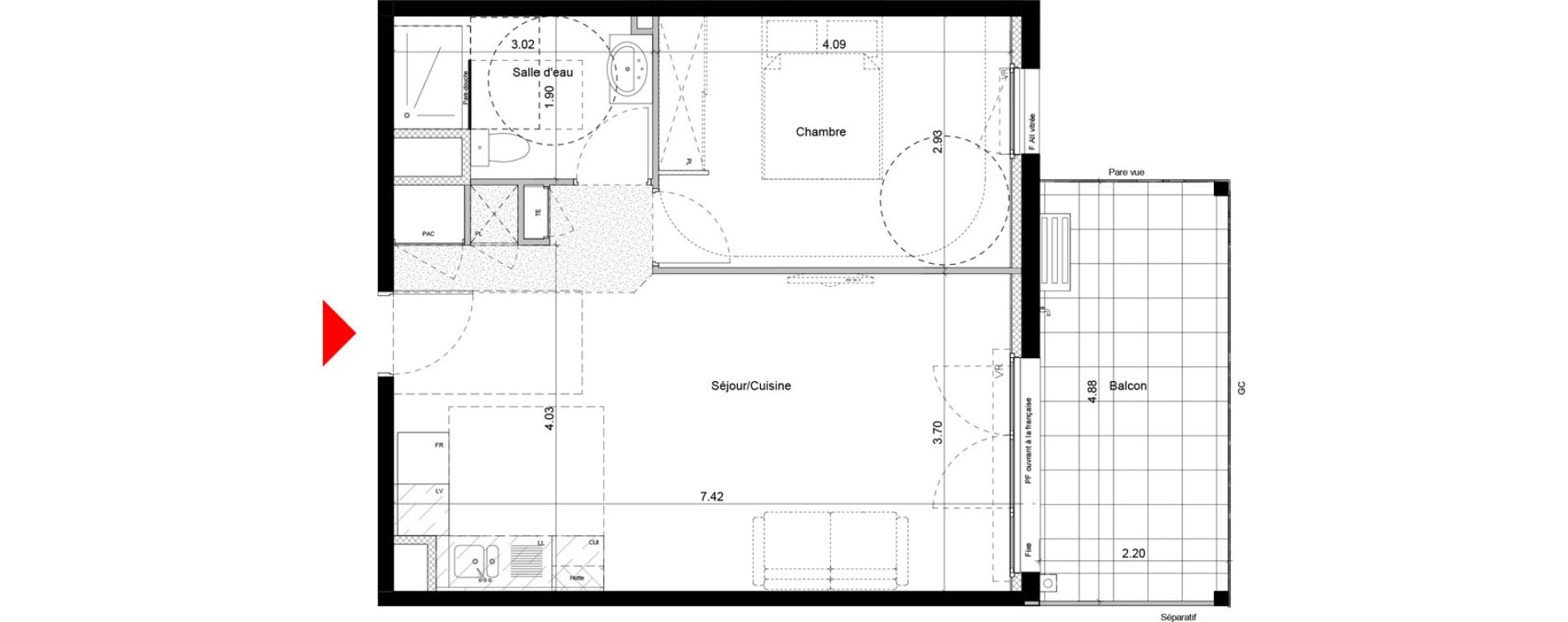 Appartement T2 de 46,00 m2 &agrave; Monteux Beaulieu