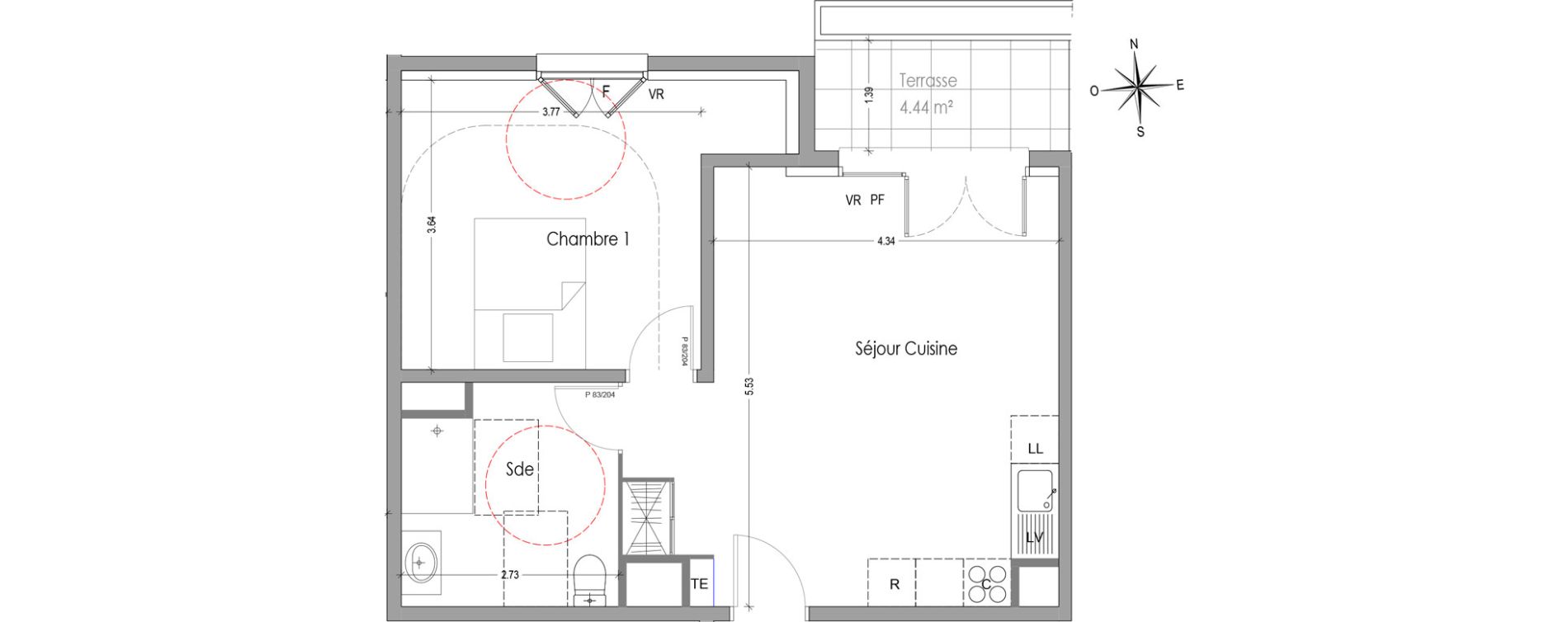 Appartement T2 de 47,84 m2 &agrave; Mori&egrave;res-L&egrave;s-Avignon Hameaux du vallon