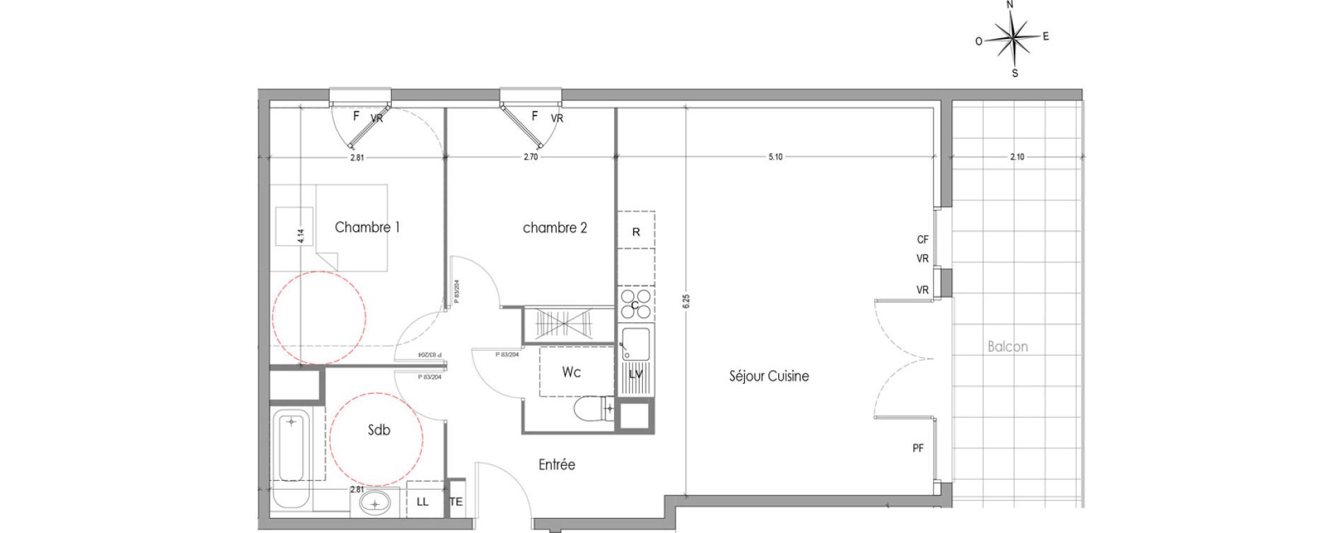 Appartement T3 de 67,30 m2 &agrave; Mori&egrave;res-L&egrave;s-Avignon Hameaux du vallon