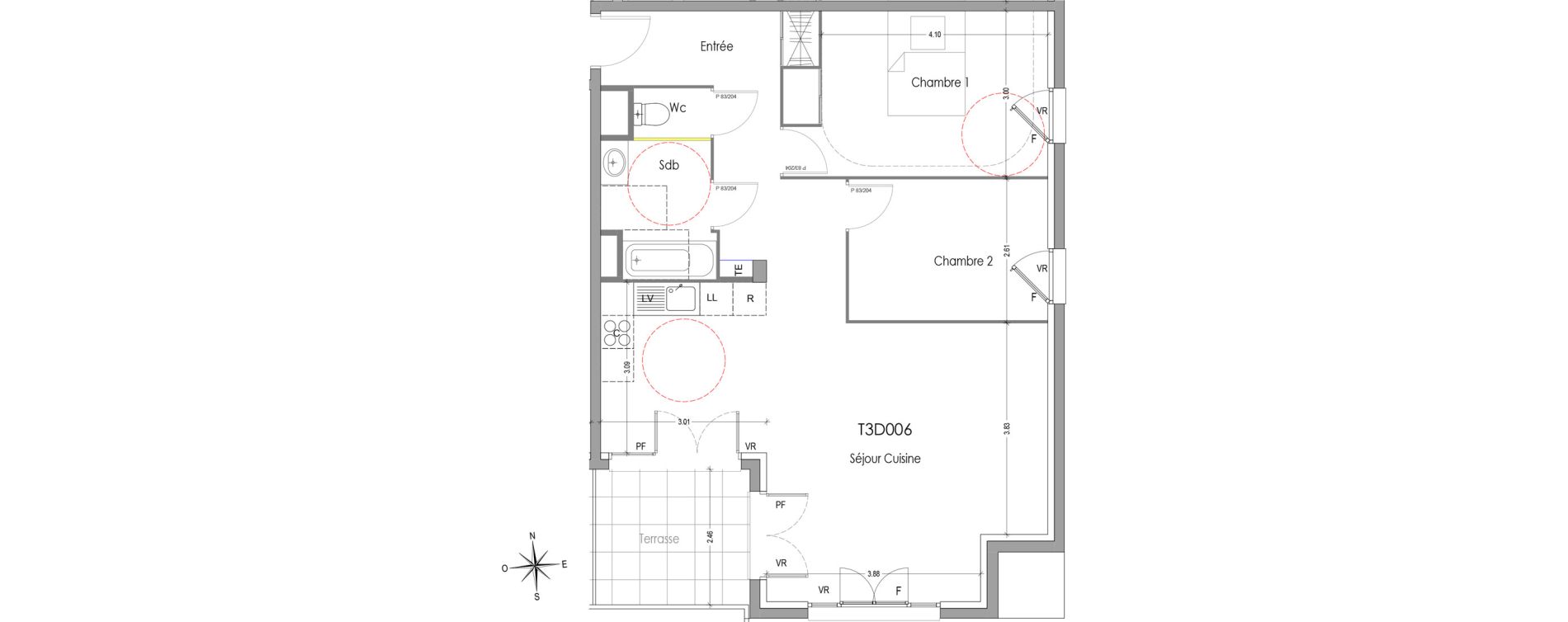 Appartement T3 de 74,82 m2 &agrave; Mori&egrave;res-L&egrave;s-Avignon Hameaux du vallon