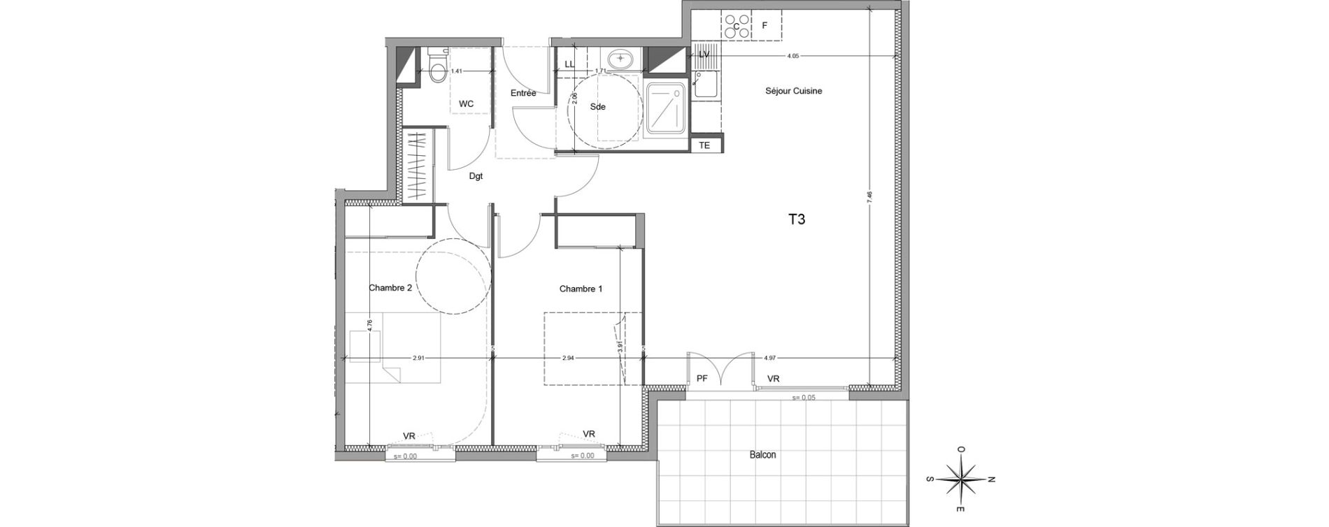 Appartement T3 de 76,28 m2 &agrave; Mori&egrave;res-L&egrave;s-Avignon Hameaux du vallon