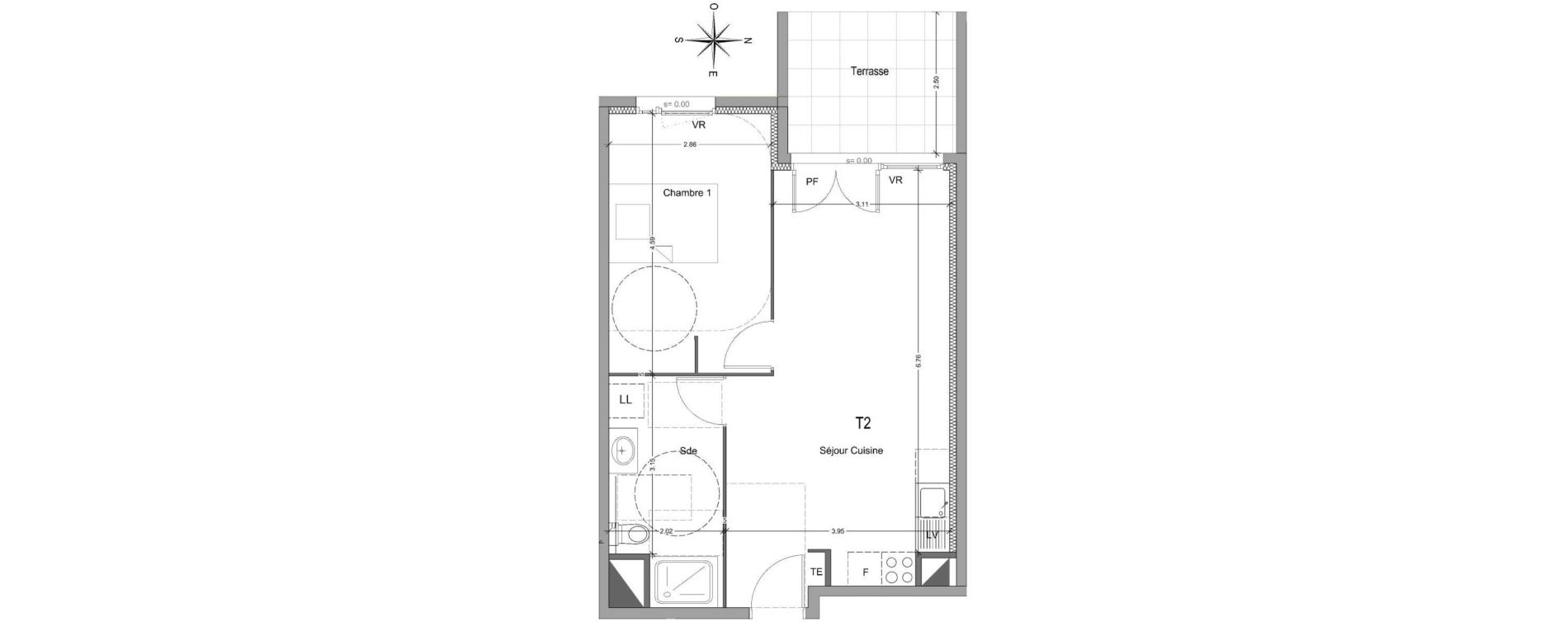 Appartement T2 de 46,57 m2 &agrave; Mori&egrave;res-L&egrave;s-Avignon Hameaux du vallon