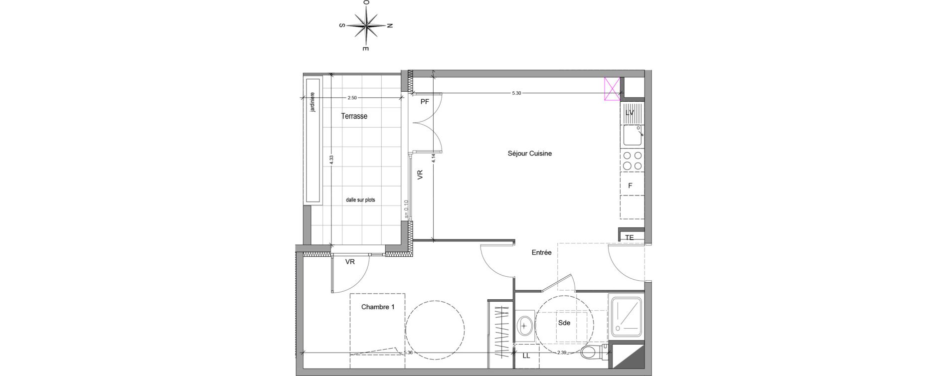 Appartement T2 de 49,40 m2 &agrave; Mori&egrave;res-L&egrave;s-Avignon Hameaux du vallon