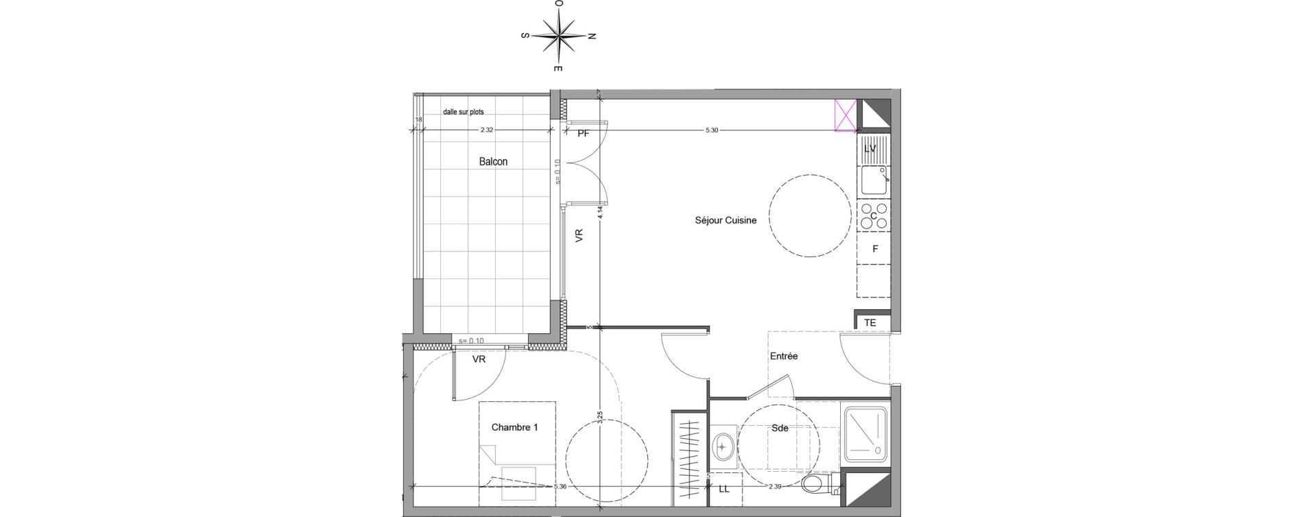 Appartement T2 de 49,40 m2 &agrave; Mori&egrave;res-L&egrave;s-Avignon Hameaux du vallon