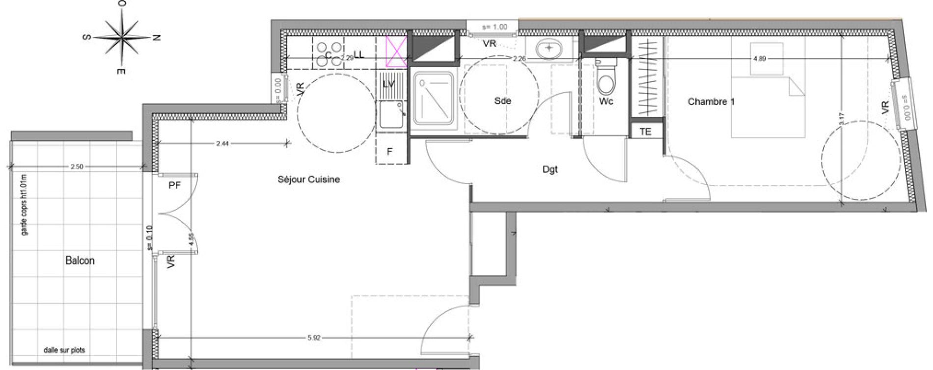 Appartement T2 de 55,58 m2 &agrave; Mori&egrave;res-L&egrave;s-Avignon Hameaux du vallon