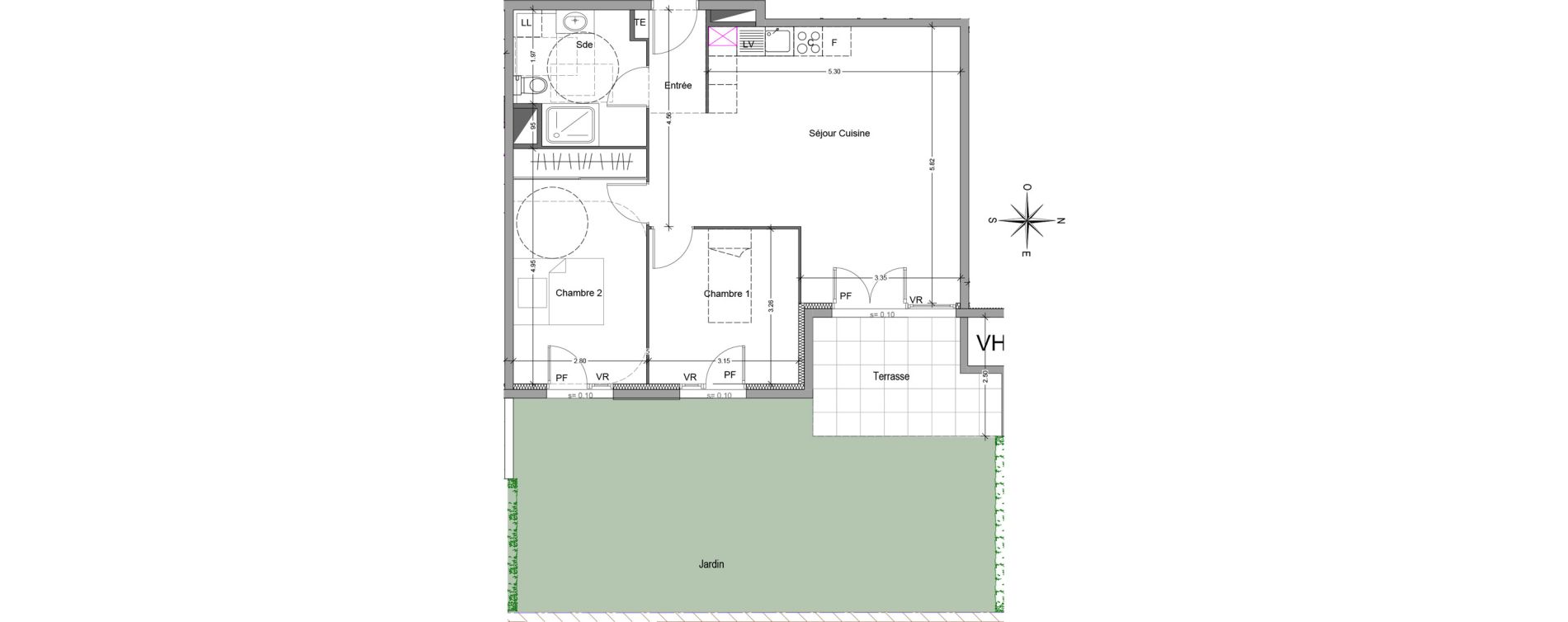 Appartement T3 de 61,69 m2 &agrave; Mori&egrave;res-L&egrave;s-Avignon Hameaux du vallon